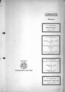 Prontor Prontor manual. Camera Instructions.